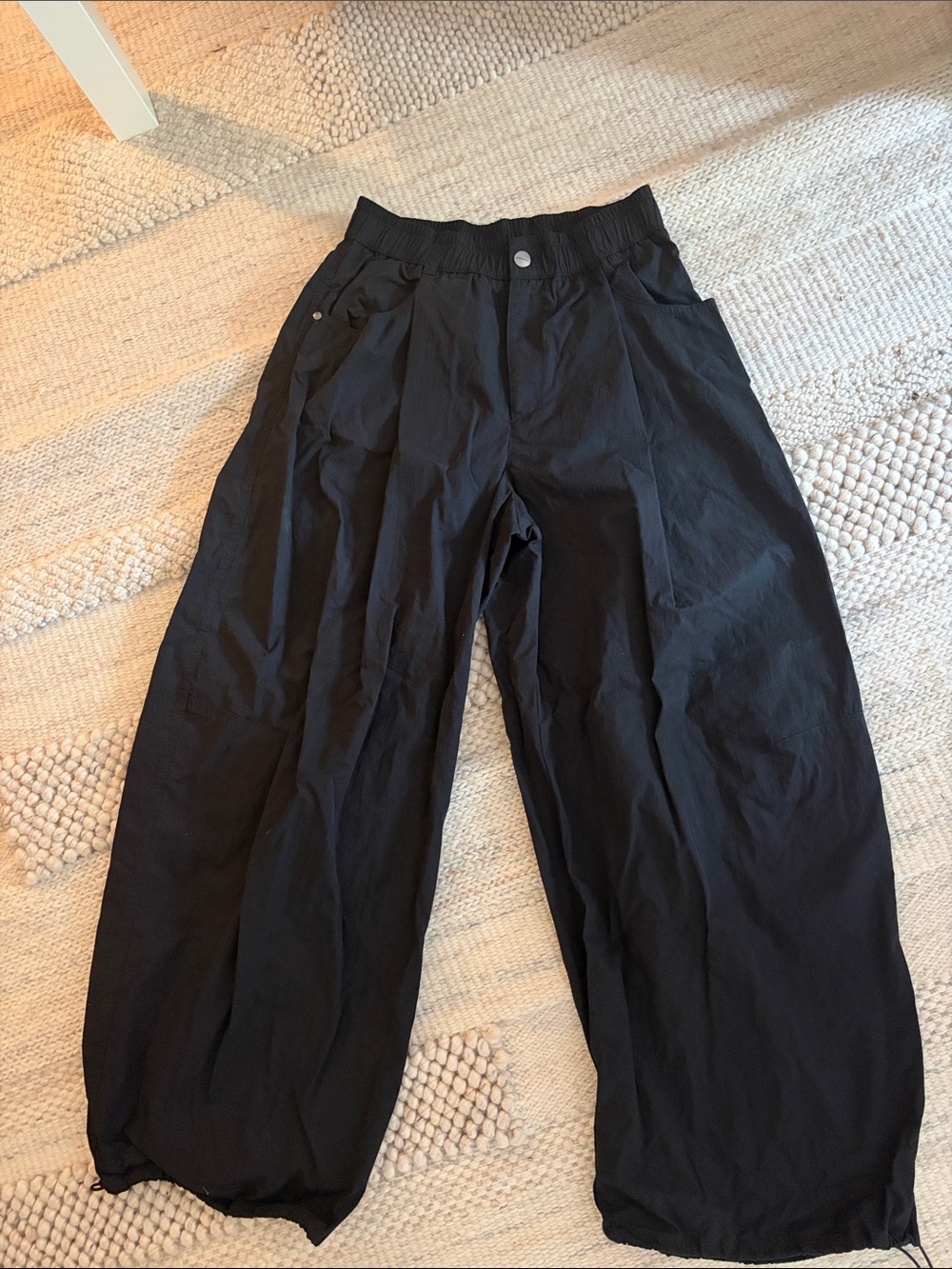 Bershka Black Wide-Leg Jogger Pants